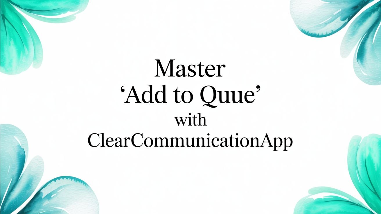Master 'Add to Queue' with ClearCommunicationApp